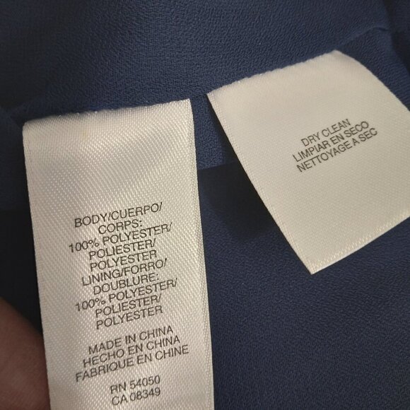 Royal Blue Bow Ruffle Satin Dress Evening Party Dress | Size 8 - Picture 9 of 10